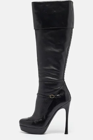 Saint Laurent Saint Laurent Python and Leather Knee Length Boots Size 39
