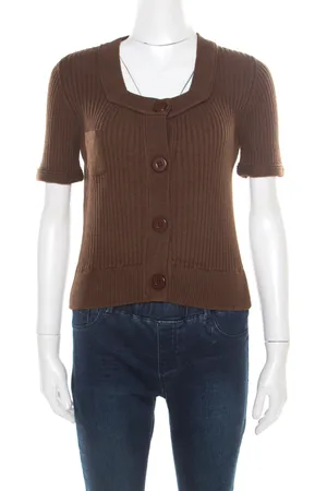 Chloé Cotton and Linen Rib Knit Crop Top M