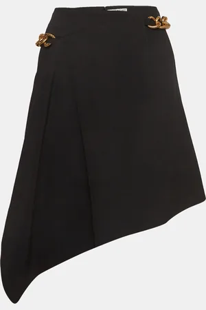 Givenchy Chain Belted Gabardine Asymmetrical Mini Skirt S