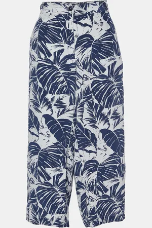 Max Mara Tropical Print Silk Capri Pants L