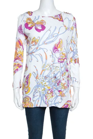 Emilio Pucci Butterfly Print Knit Tunic Top M