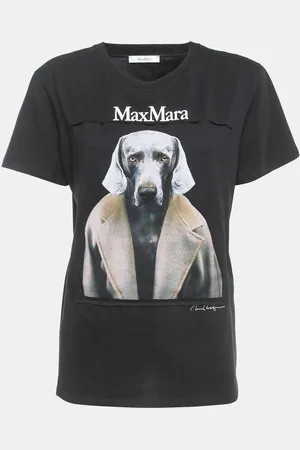 Max Mara Dog Print Cotton T-Shirt XL