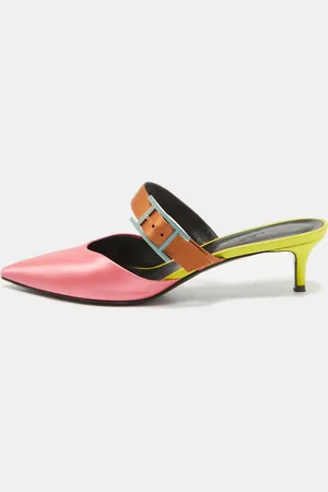 Hermès Tricolor Satin and Leather Blink Mule Size 39