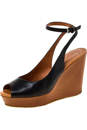 Marc Jacobs Leather Peep Toe Wedge Sandals Size 40
