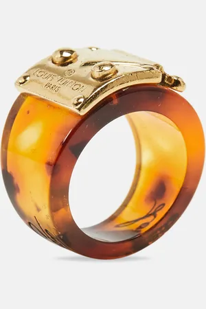 LOUIS VUITTON Resin Lock It Tone Ring Size 54