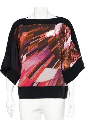 Roberto Cavalli Multicolored Printed Crepe Blouse M
