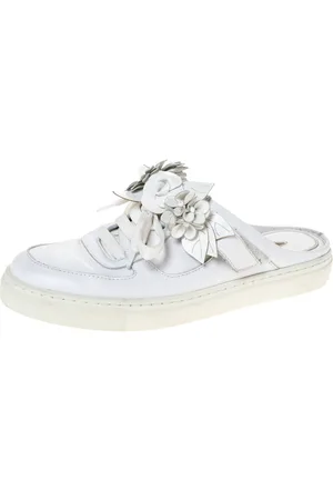 SOPHIA WEBSTER Leather Flower Embellished Mule Sneakers Size 36.5