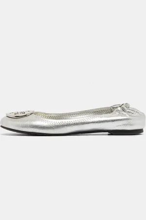 Tory Burch Leather Reva Scrunch Ballet Flats Size 37
