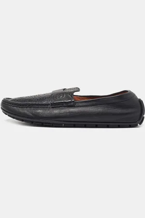 Gucci Microssima Leather Slip On Loafers Size 40.5