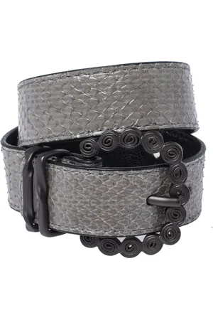 Bottega Veneta Snakeskin Double Wrap Bracelet S