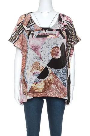 Roberto Cavalli Printed Silk Top M