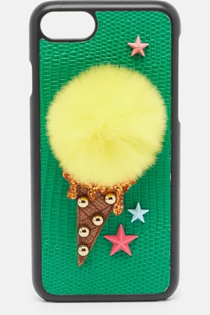 Dolce & Gabbana /Yellow Lizard Embossed Leather iPhone 7 Cover