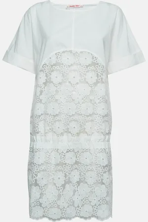 See by Chloé See by Chloé Floral Embroidered Cotton and Nylon Sheer Short Dress M
