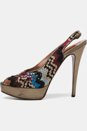 Missoni Fabric Embellished Slingabck Pumps Size 40