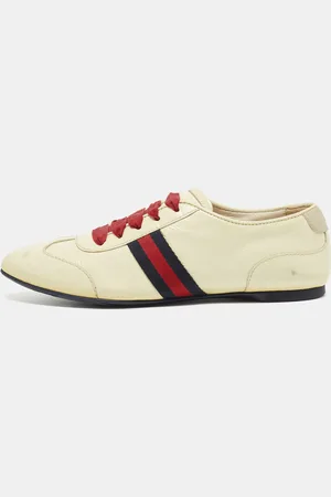 Gucci Patent Leather Web Lace Up Sneakers Size 35