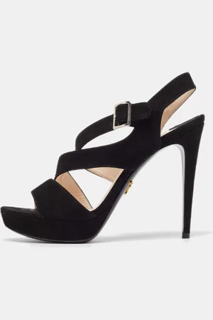 Prada Suede Platform Strappy Sandals Size 37.5