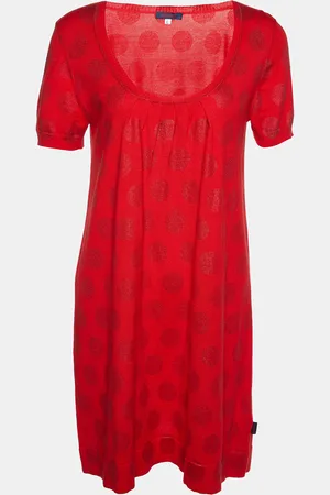 Kenzo Lurex Polka Cotton Knit Mini Dress L