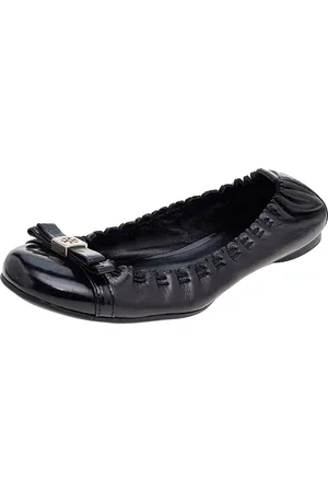 Tory Burch Leather Cap Toe Scrunch Ballet Flats Size 36