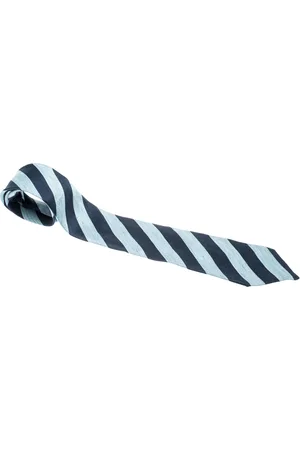 Dunhill Silk Linen Striped Denim Pattern Tie