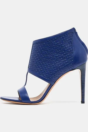 Salvatore Ferragamo Perforated Leather Pacella Open-Toe Booties Size 40