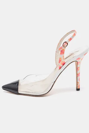 SOPHIA WEBSTER Tricolor Patent and PVC Animal Print Slingback Pumps Size 39