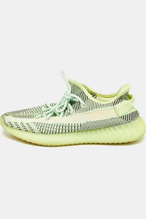 adidas Neon Knit Fabric Boost 350 V2 Semi Frozen Sneakers Size 43 2/3