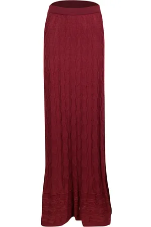 M Missoni Maroon Patterned Knit Maxi Skirt M