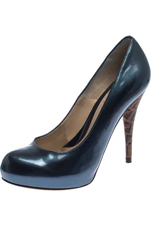 Fendi Patent Leather Zucca Heel Platform Pumps Size 39