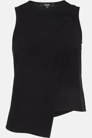 VERSACE Crepe Asymmetric Wrap Top XS