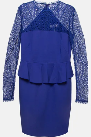 Emilio Pucci Lace Trim Stretch Crepe Peplum Pencil Dress L