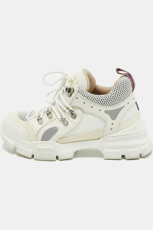 Gucci /Cream Canvas Leather Flashtrek Sneakers Size 39.5