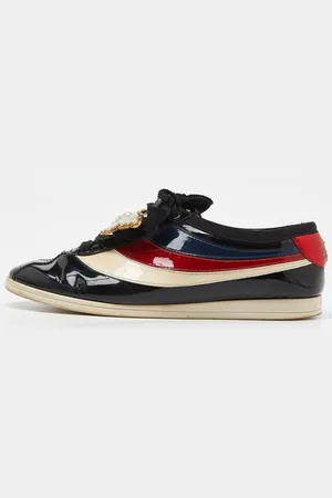 Gucci Patent Leather Falacer Butterfly Sneakers Size 38.5