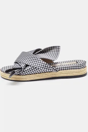 Nº21 N°21 White/ Fabric Knot Slide Flats Size 41