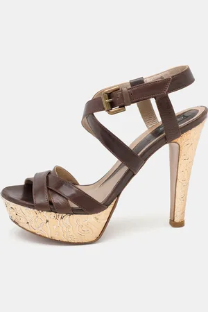 Etro Leather Platform Ankle Strap Sandals Size 38