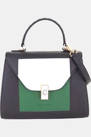 Charriol & Dark Green Leather LE REVE Handbag