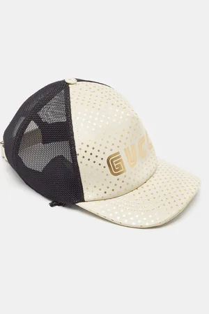 Gucci Off Stars Logo Print Leather & Nylon Baseball Cap L