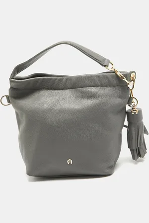 Aigner Leather Tassel Charm Hobo