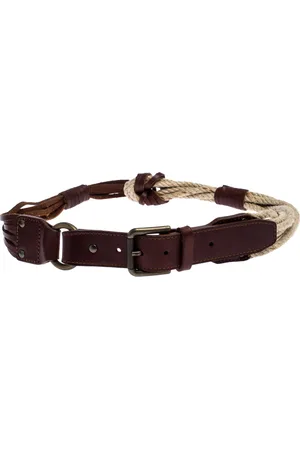 Bottega Veneta /Beige Leather and Rope Knot Buckle Belt 85CM