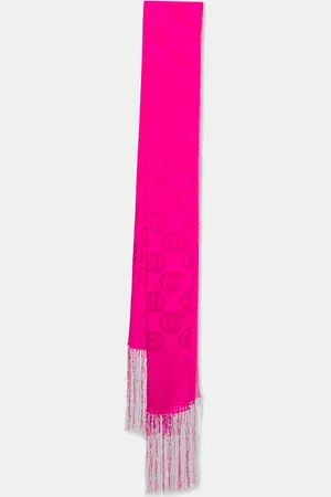 Gucci Fuchsia GG Pattern Silk Fringed Stole