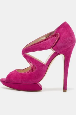 Nicholas Kirkwood Suede And Lizard Embossed Platform Sandals Size 39