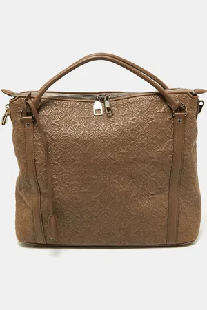 LOUIS VUITTON Gris Pearl Monogram Antheia Leather Ixia MM Bag