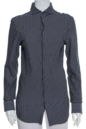 Emporio Armani Striped Cotton Knit Button Front Shirt S