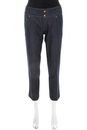 Roberto Cavalli Indigo Cotton Denim Cropped Jeans M