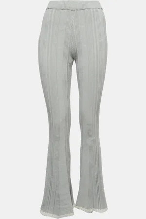 Joseph Light Striped Cotton Knit Flared Pants XXS