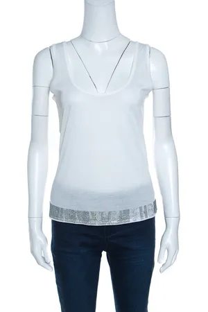 HUGO BOSS Off Jersy Swarovski Embellished Tank Top L