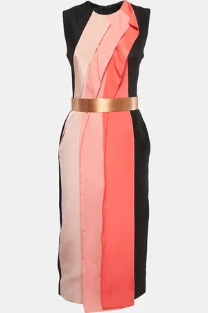 Roksanda Wool Blend Contrast Panel Dress M