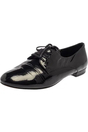 Miu Miu Patent Leather Flat Lace Up Derby Size 35.5