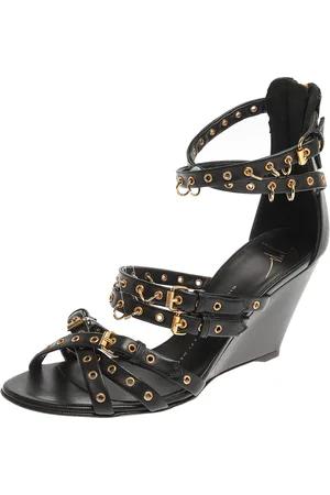 Giuseppe Zanotti Leather Eyelet Ankle Strap Wedge Sandals Size 36