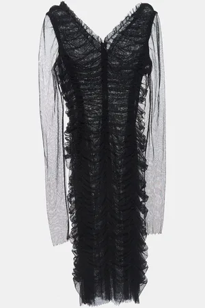 Dolce & Gabbana Tulle Ruched Midi Dress L