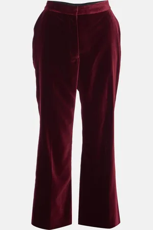 Stella McCartney Bordeaux Velvet Straight Leg Trousers M